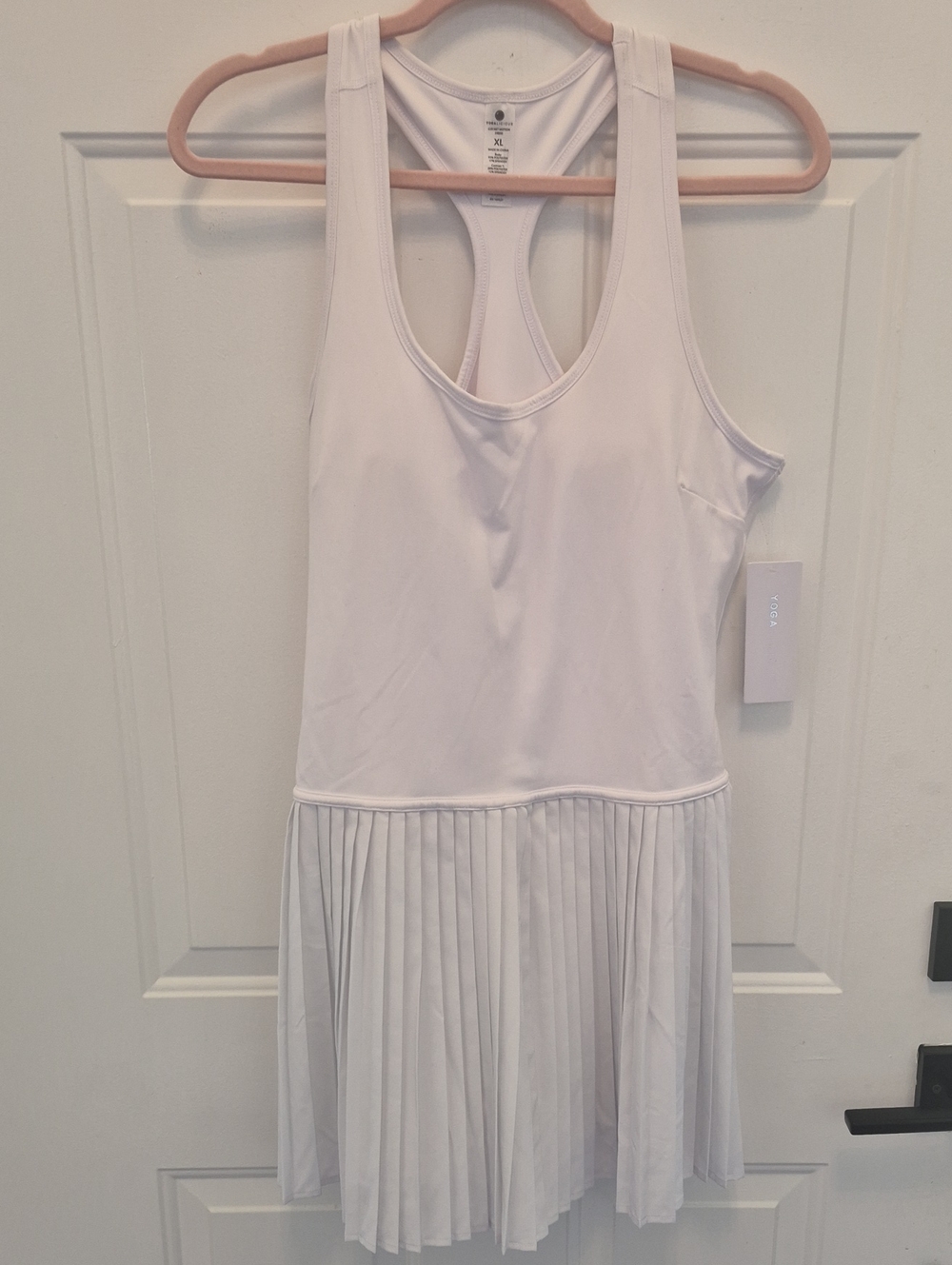 Yogalicious White Pleated Tennis Dress